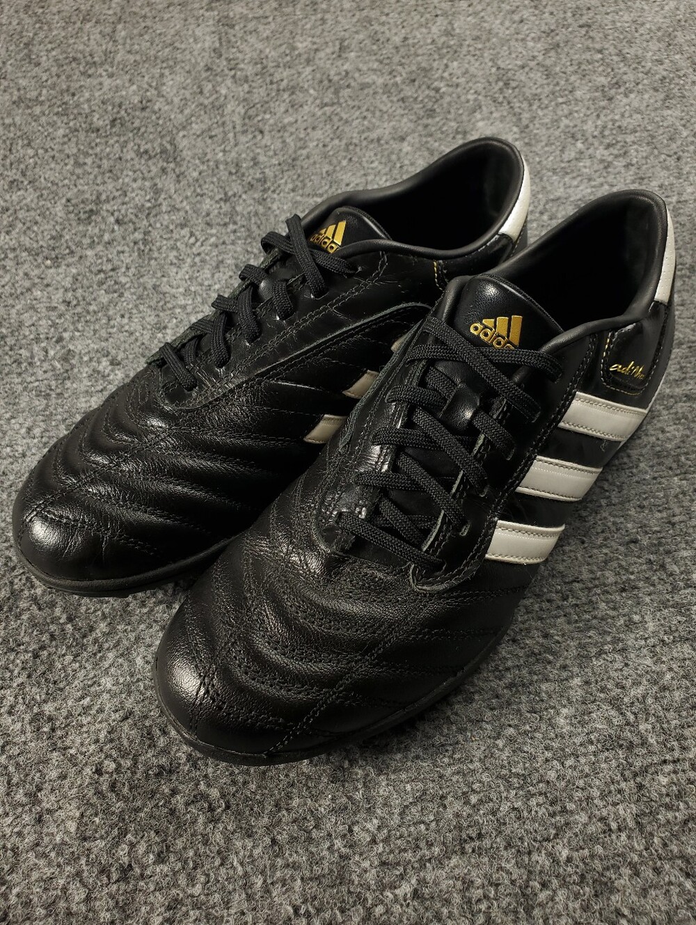 Adidas AdiNova TRX II TF Turf Soccer Shoes 7.5 Black White Leather Cleats G14383 - Picture 2 of 14